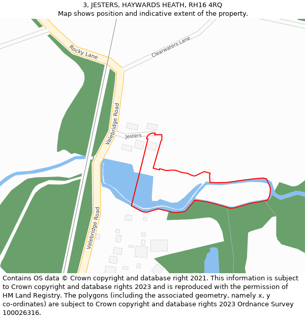 3, JESTERS, HAYWARDS HEATH, RH16 4RQ: Location map and indicative extent of plot