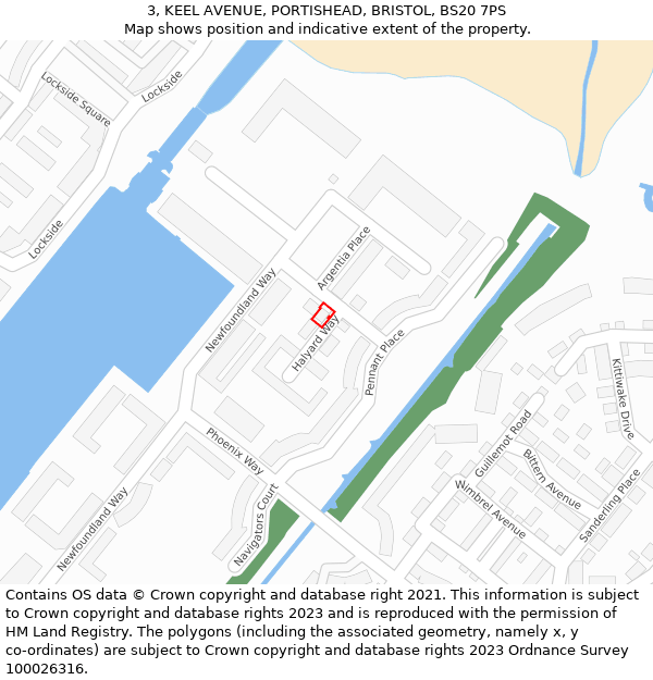 3, KEEL AVENUE, PORTISHEAD, BRISTOL, BS20 7PS: Location map and indicative extent of plot