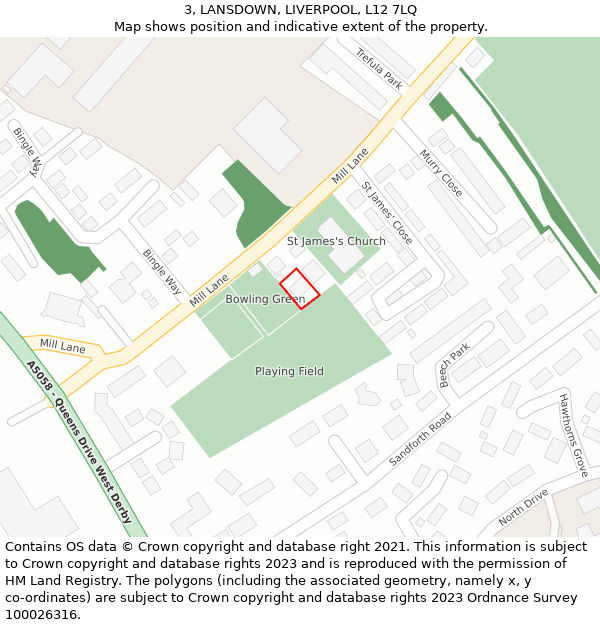 3, LANSDOWN, LIVERPOOL, L12 7LQ: Location map and indicative extent of plot