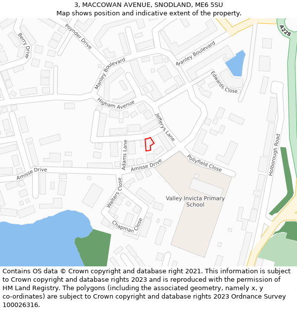 3, MACCOWAN AVENUE, SNODLAND, ME6 5SU: Location map and indicative extent of plot