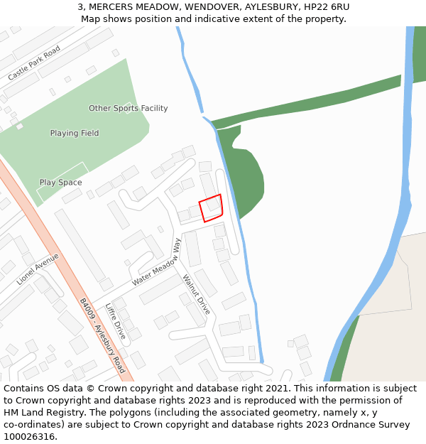 3, MERCERS MEADOW, WENDOVER, AYLESBURY, HP22 6RU: Location map and indicative extent of plot