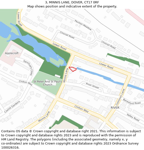 3, MINNIS LANE, DOVER, CT17 0RF: Location map and indicative extent of plot