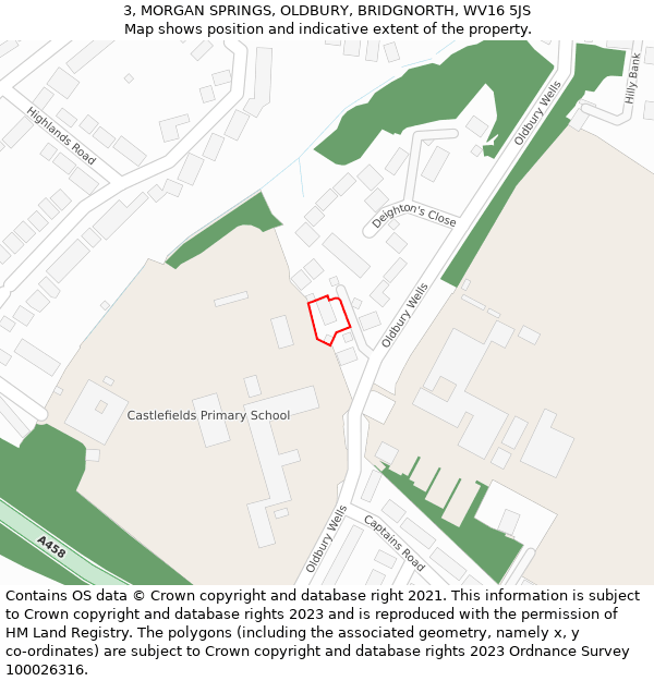 3, MORGAN SPRINGS, OLDBURY, BRIDGNORTH, WV16 5JS: Location map and indicative extent of plot