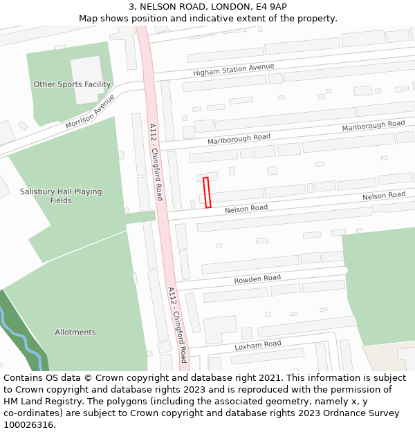 3, NELSON ROAD, LONDON, E4 9AP: Location map and indicative extent of plot