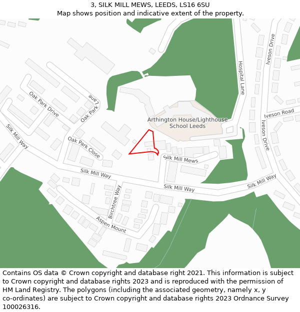 3, SILK MILL MEWS, LEEDS, LS16 6SU: Location map and indicative extent of plot