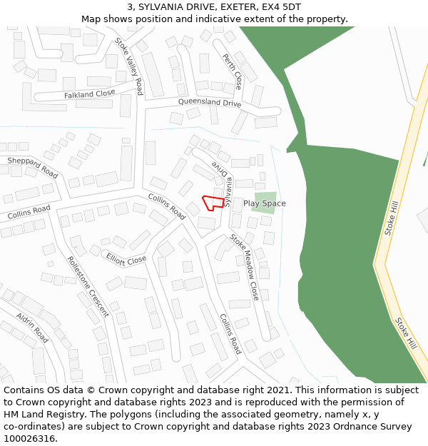 3, SYLVANIA DRIVE, EXETER, EX4 5DT: Location map and indicative extent of plot