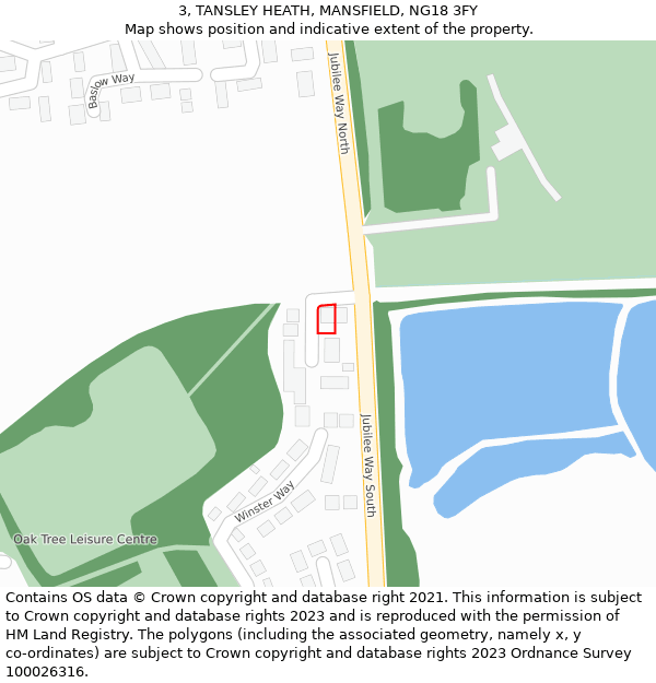 3, TANSLEY HEATH, MANSFIELD, NG18 3FY: Location map and indicative extent of plot