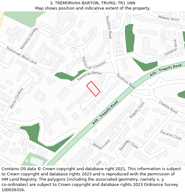 3, TREMORVAH BARTON, TRURO, TR1 1NN: Location map and indicative extent of plot