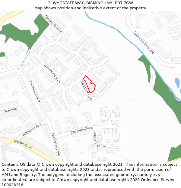 3, WAGSTAFF WAY, BIRMINGHAM, B37 7GW: Location map and indicative extent of plot