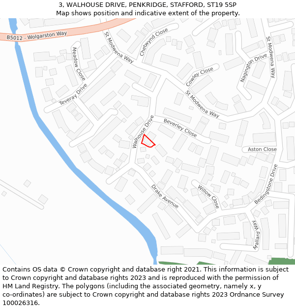 3, WALHOUSE DRIVE, PENKRIDGE, STAFFORD, ST19 5SP: Location map and indicative extent of plot