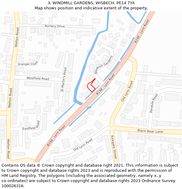 3, WINDMILL GARDENS, WISBECH, PE14 7YA: Location map and indicative extent of plot