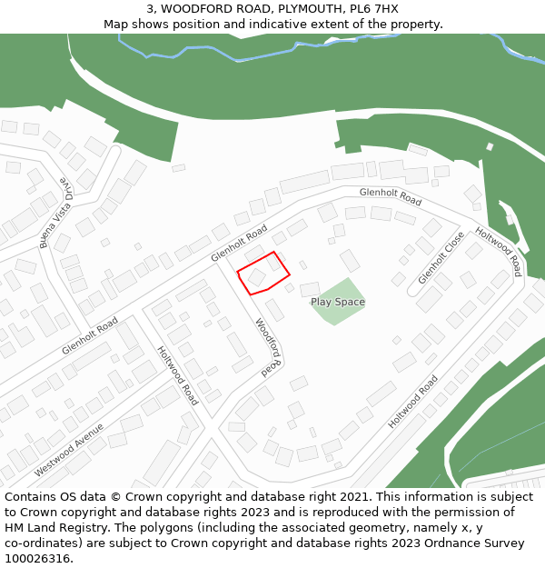 3, WOODFORD ROAD, PLYMOUTH, PL6 7HX: Location map and indicative extent of plot