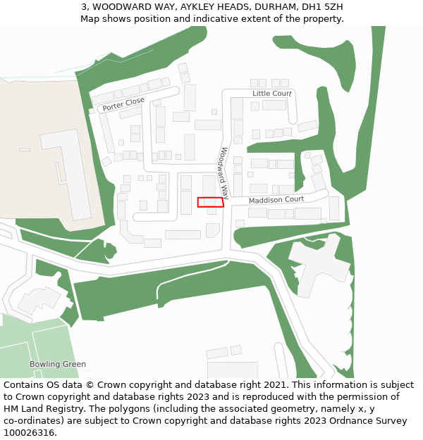 3, WOODWARD WAY, AYKLEY HEADS, DURHAM, DH1 5ZH: Location map and indicative extent of plot