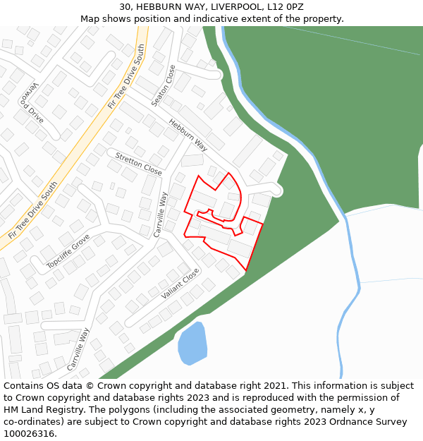 30, HEBBURN WAY, LIVERPOOL, L12 0PZ: Location map and indicative extent of plot