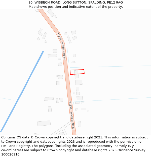 30, WISBECH ROAD, LONG SUTTON, SPALDING, PE12 9AG: Location map and indicative extent of plot