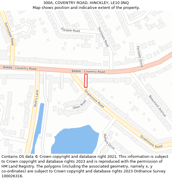 300A, COVENTRY ROAD, HINCKLEY, LE10 0NQ: Location map and indicative extent of plot