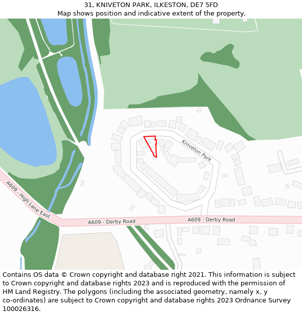 31, KNIVETON PARK, ILKESTON, DE7 5FD: Location map and indicative extent of plot