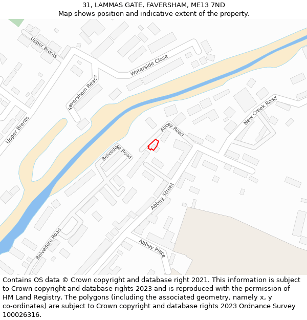 31, LAMMAS GATE, FAVERSHAM, ME13 7ND: Location map and indicative extent of plot