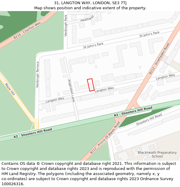31, LANGTON WAY, LONDON, SE3 7TJ: Location map and indicative extent of plot