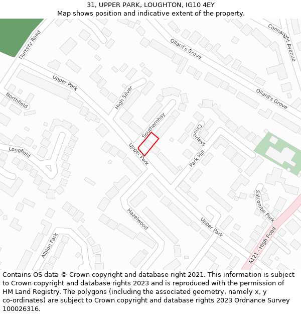 31, UPPER PARK, LOUGHTON, IG10 4EY: Location map and indicative extent of plot