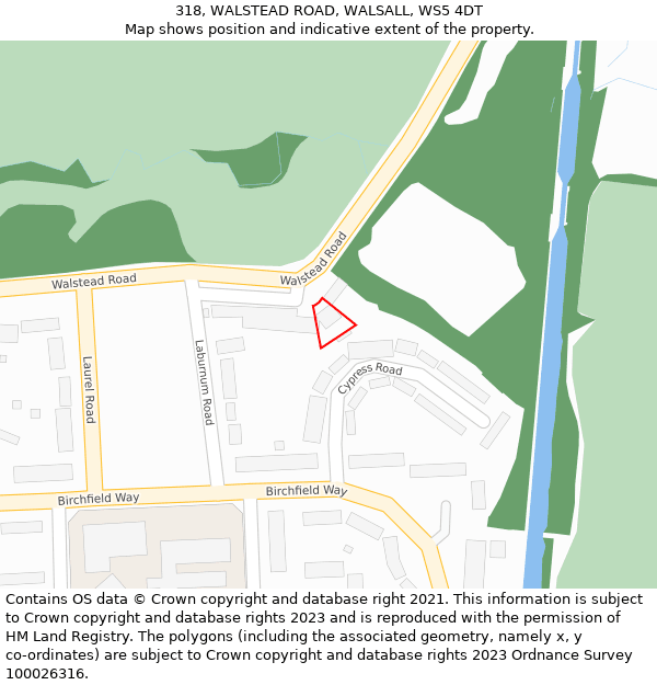 318, WALSTEAD ROAD, WALSALL, WS5 4DT: Location map and indicative extent of plot
