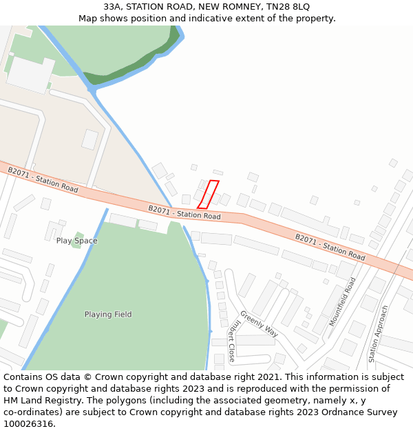 33A, STATION ROAD, NEW ROMNEY, TN28 8LQ: Location map and indicative extent of plot