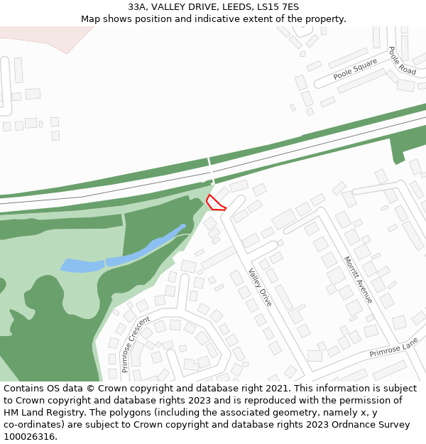 33A, VALLEY DRIVE, LEEDS, LS15 7ES: Location map and indicative extent of plot