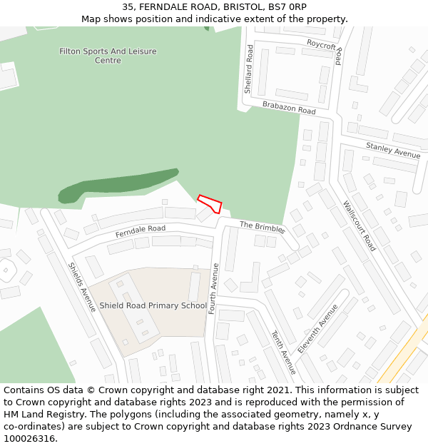 35, FERNDALE ROAD, BRISTOL, BS7 0RP: Location map and indicative extent of plot