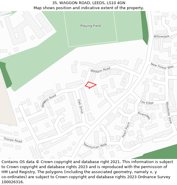 35, WAGGON ROAD, LEEDS, LS10 4GN: Location map and indicative extent of plot
