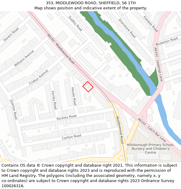 353, MIDDLEWOOD ROAD, SHEFFIELD, S6 1TH: Location map and indicative extent of plot