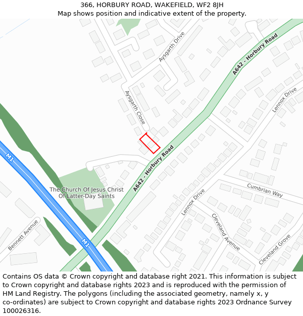 366, HORBURY ROAD, WAKEFIELD, WF2 8JH: Location map and indicative extent of plot