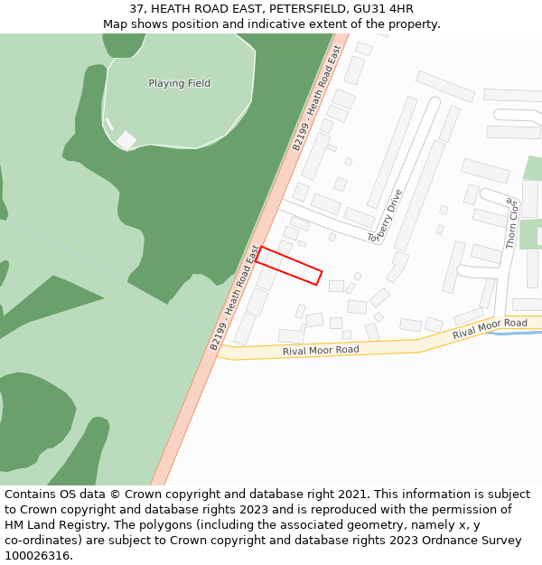 37, HEATH ROAD EAST, PETERSFIELD, GU31 4HR: Location map and indicative extent of plot