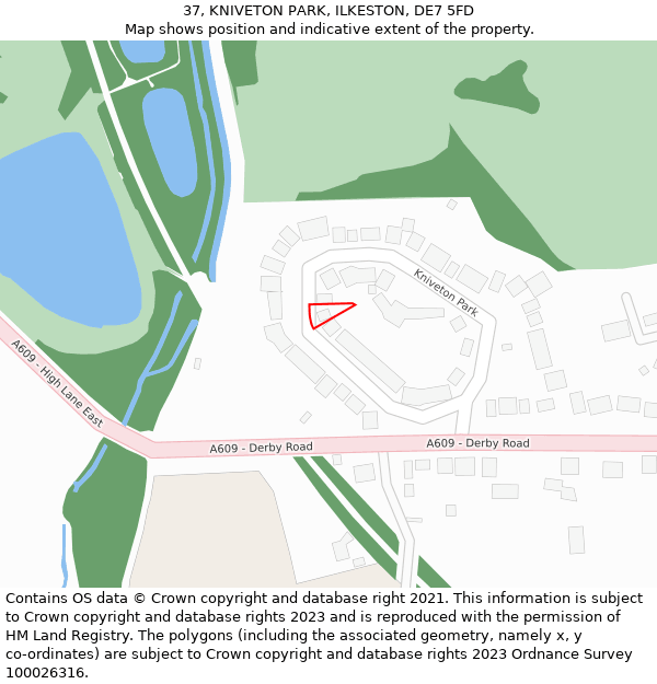 37, KNIVETON PARK, ILKESTON, DE7 5FD: Location map and indicative extent of plot