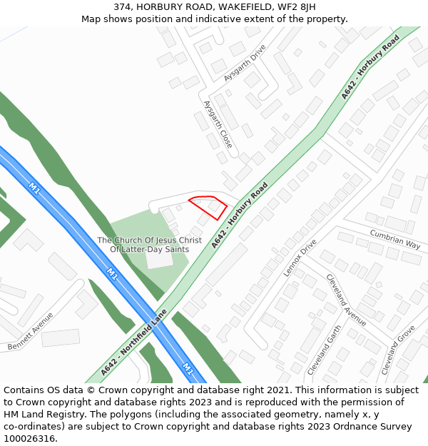 374, HORBURY ROAD, WAKEFIELD, WF2 8JH: Location map and indicative extent of plot