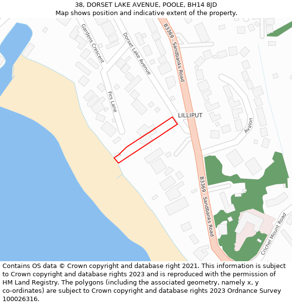 38, DORSET LAKE AVENUE, POOLE, BH14 8JD: Location map and indicative extent of plot