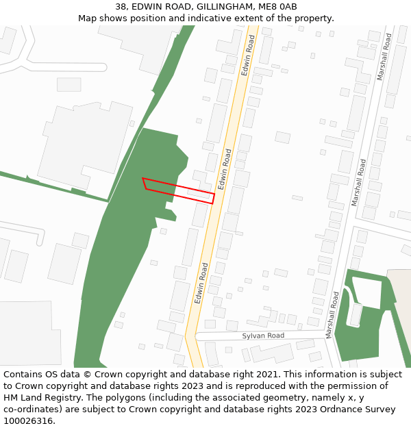 38, EDWIN ROAD, GILLINGHAM, ME8 0AB: Location map and indicative extent of plot