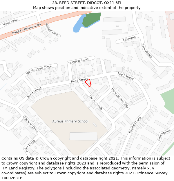 38, REED STREET, DIDCOT, OX11 6FL: Location map and indicative extent of plot