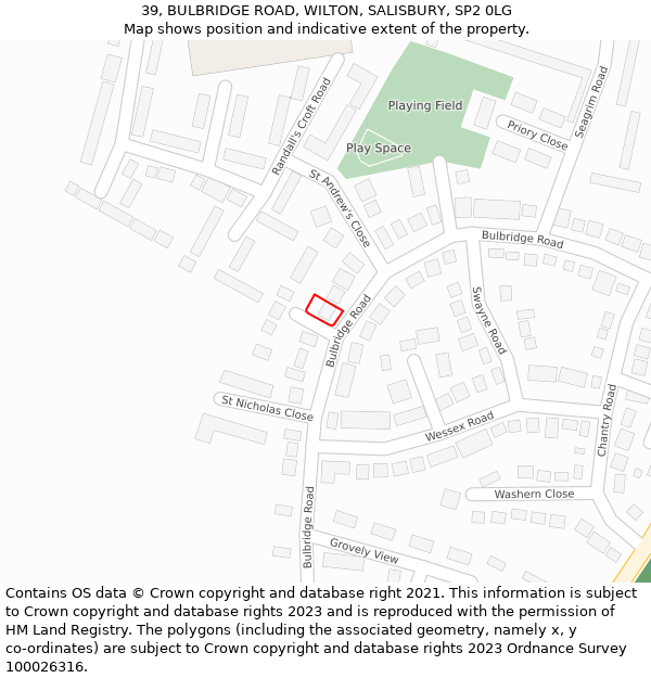 39, BULBRIDGE ROAD, WILTON, SALISBURY, SP2 0LG: Location map and indicative extent of plot