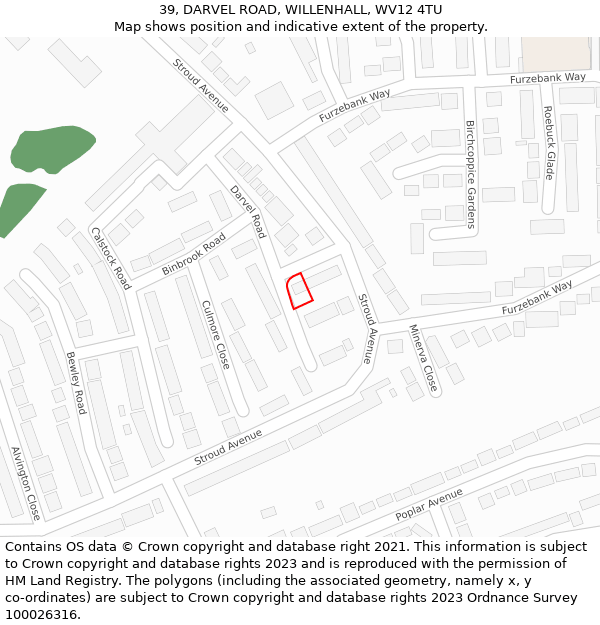 39, DARVEL ROAD, WILLENHALL, WV12 4TU: Location map and indicative extent of plot
