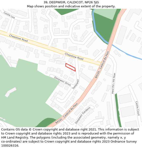 39, DEEPWEIR, CALDICOT, NP26 5JG: Location map and indicative extent of plot