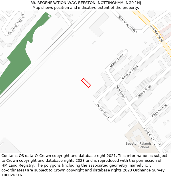 39, REGENERATION WAY, BEESTON, NOTTINGHAM, NG9 1NJ: Location map and indicative extent of plot