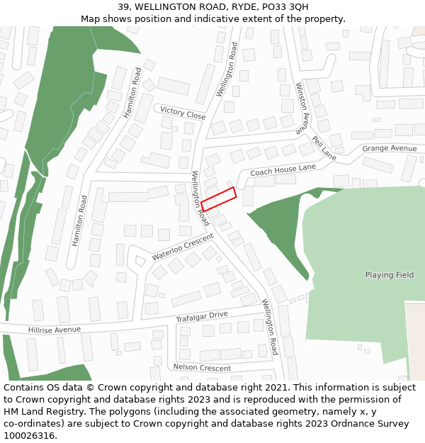 39, WELLINGTON ROAD, RYDE, PO33 3QH: Location map and indicative extent of plot