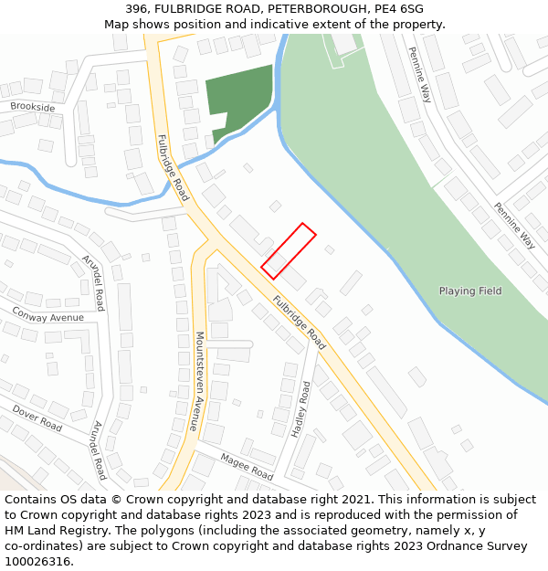 396, FULBRIDGE ROAD, PETERBOROUGH, PE4 6SG: Location map and indicative extent of plot