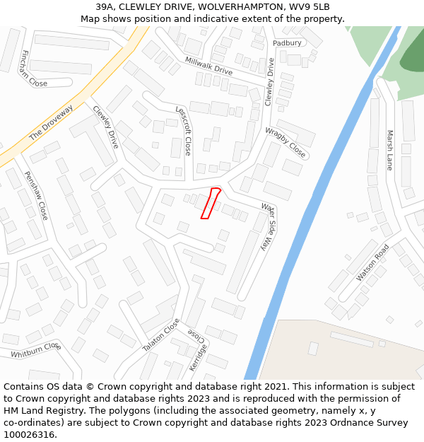 39A, CLEWLEY DRIVE, WOLVERHAMPTON, WV9 5LB: Location map and indicative extent of plot