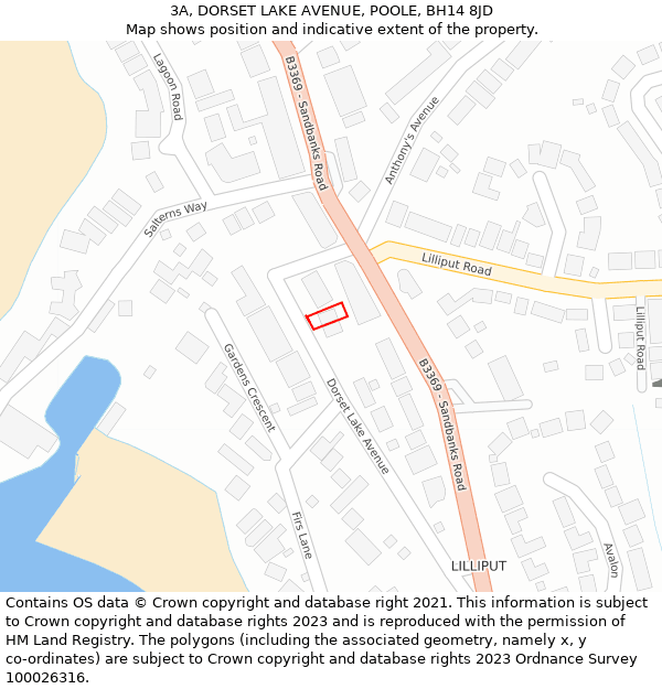 3A, DORSET LAKE AVENUE, POOLE, BH14 8JD: Location map and indicative extent of plot