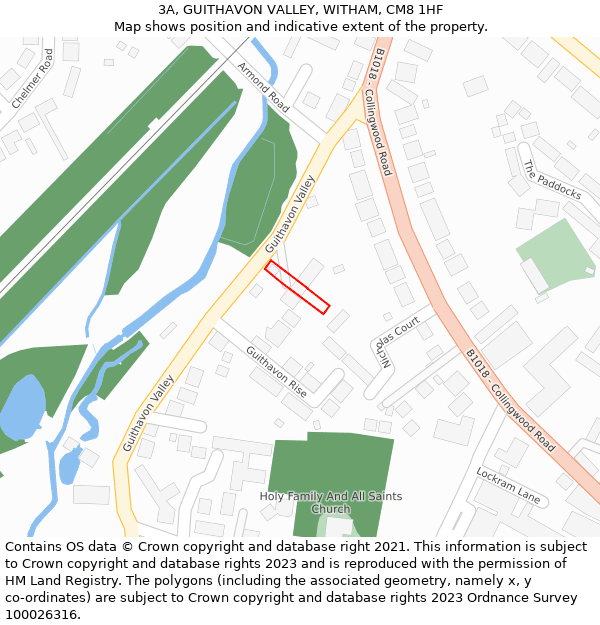 3A, GUITHAVON VALLEY, WITHAM, CM8 1HF: Location map and indicative extent of plot