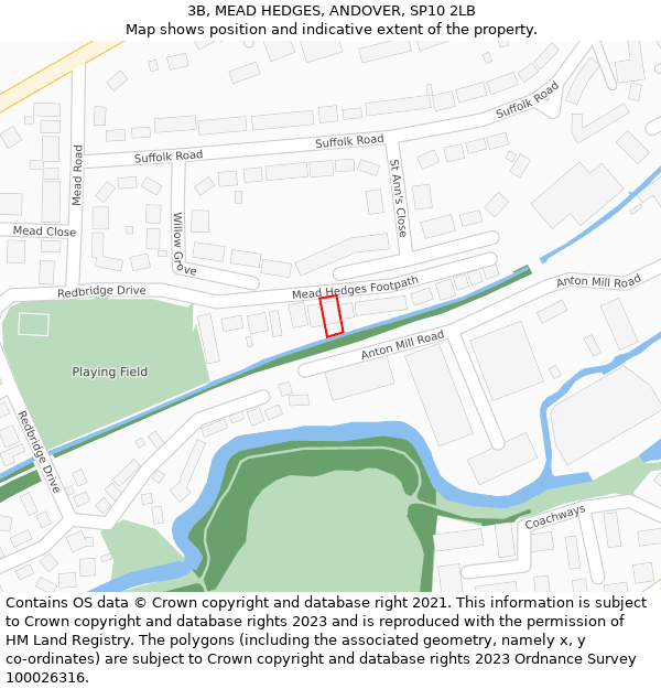 3B, MEAD HEDGES, ANDOVER, SP10 2LB: Location map and indicative extent of plot