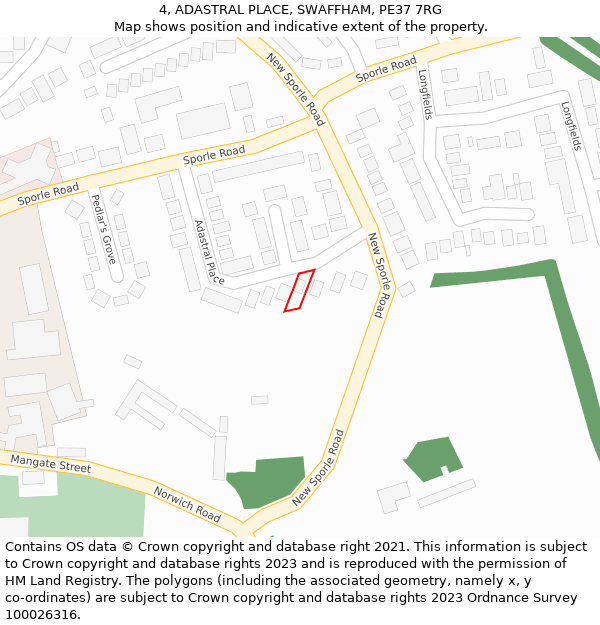 4, ADASTRAL PLACE, SWAFFHAM, PE37 7RG: Location map and indicative extent of plot