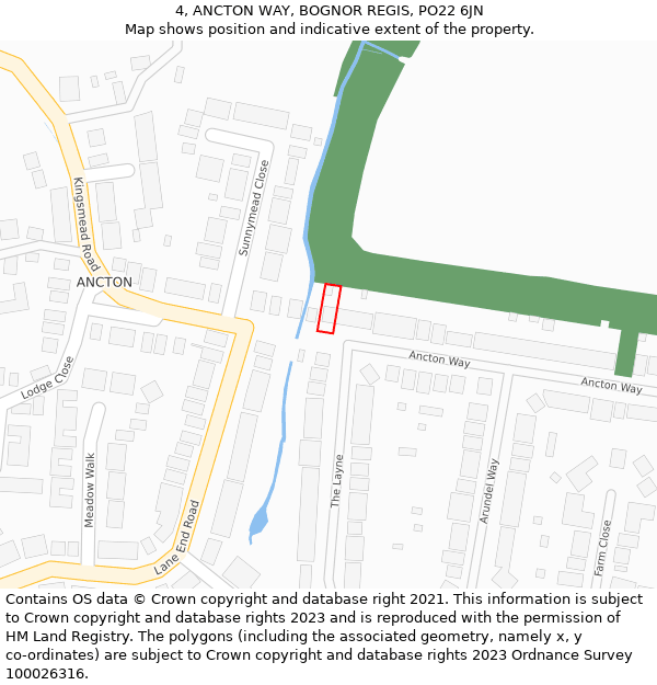 4, ANCTON WAY, BOGNOR REGIS, PO22 6JN: Location map and indicative extent of plot