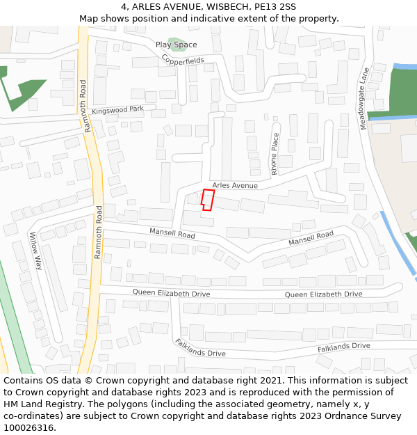4, ARLES AVENUE, WISBECH, PE13 2SS: Location map and indicative extent of plot